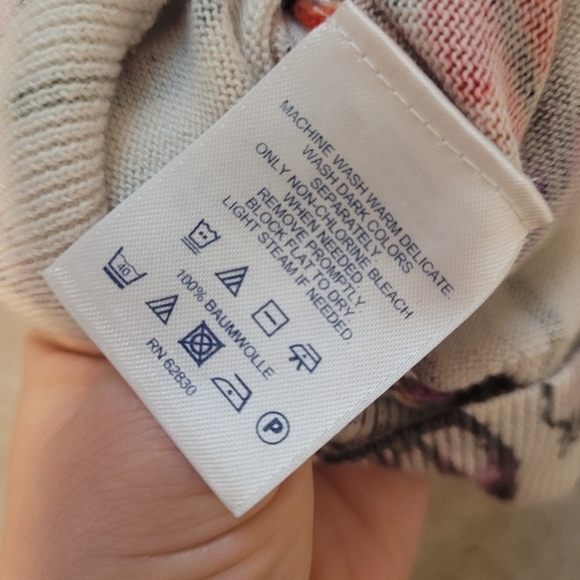 Lands' End Womens 100% Supima Cotton Floral Sweater Top Size Small - Picture 4 of 4